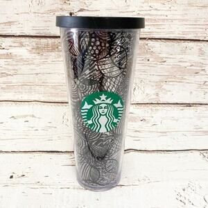 STARBUCKS Black Swirl Circles Venti Cup